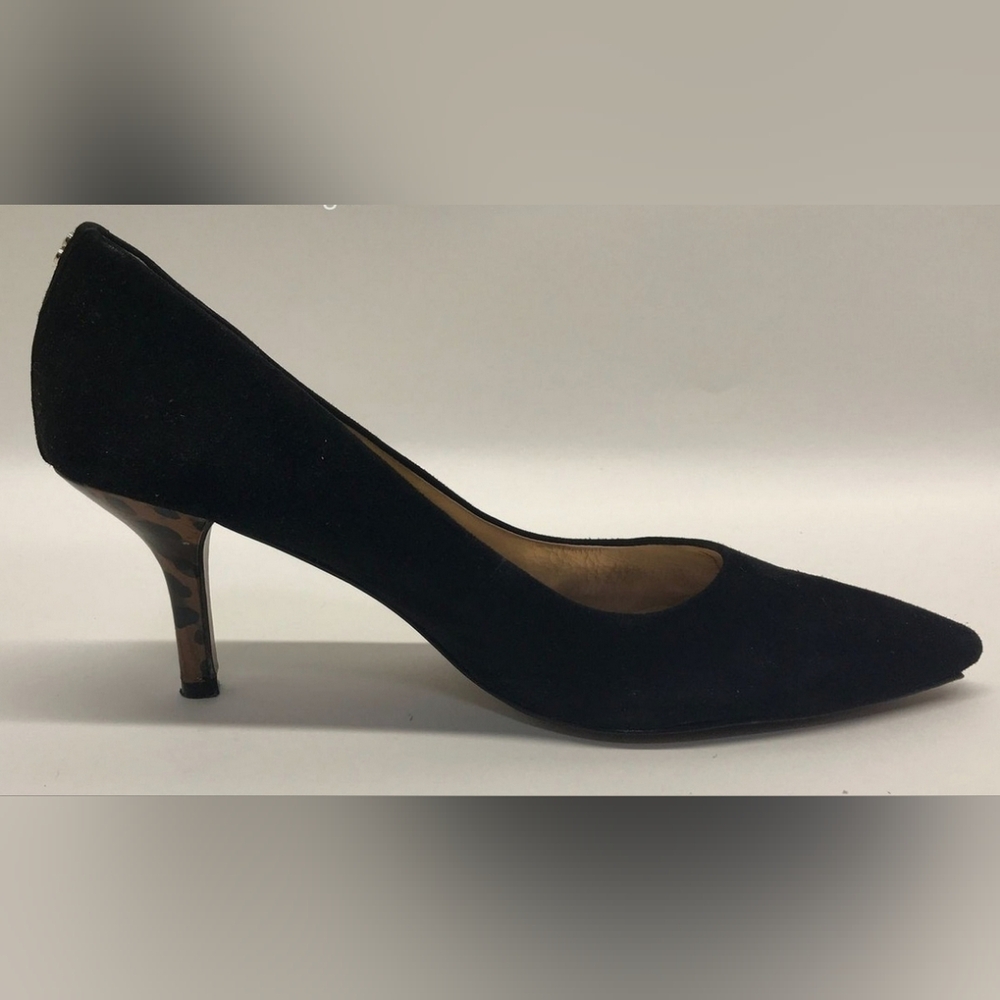 Coach Designer Zoee Suede Black ANIMAL Print Pump Heels Size 9B - Picture 6 of 9